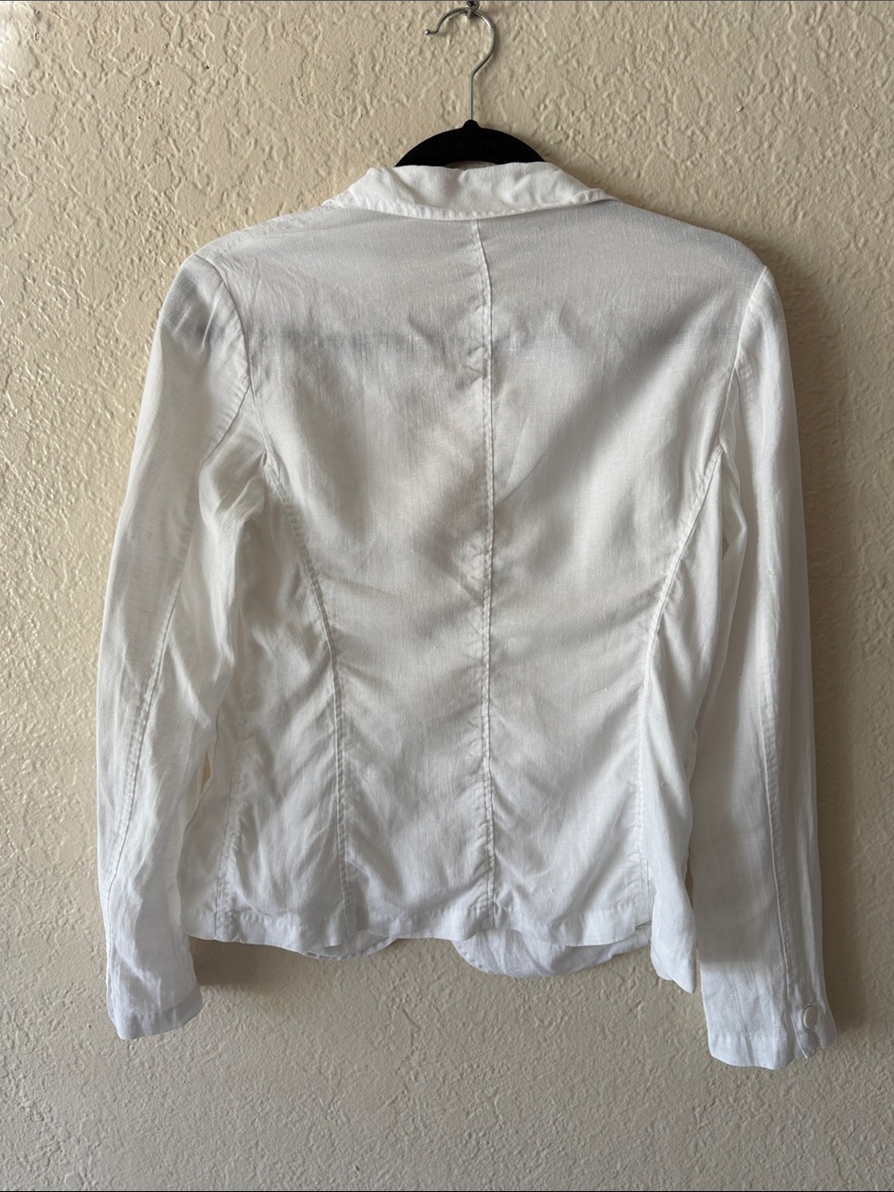 100% Capri 100% Linen Blazer Jacket Size S White Made In Italy Luxury Coastal - Picture 4 of 7